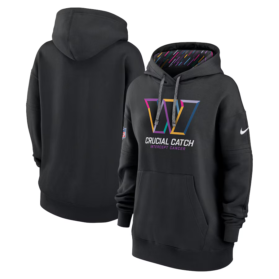 Women Washington Commanders Black 2024 Nike NFL hoodie 2->nfl t-shirts->Sports Accessory